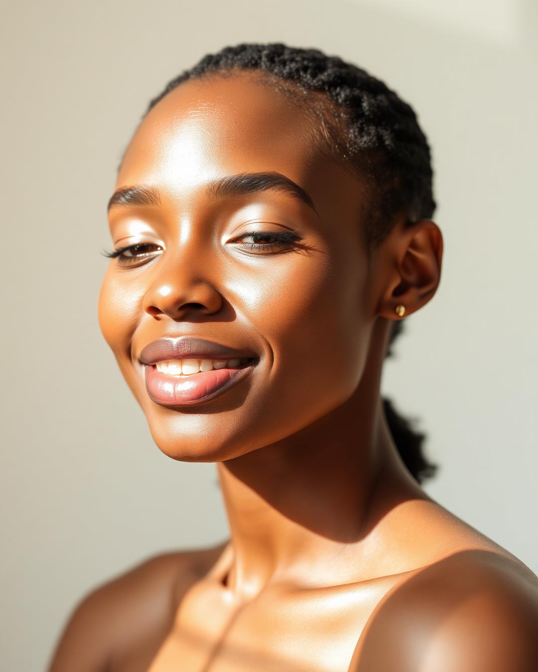Woman with radiant healthy skin for the Founding 20 transformation project